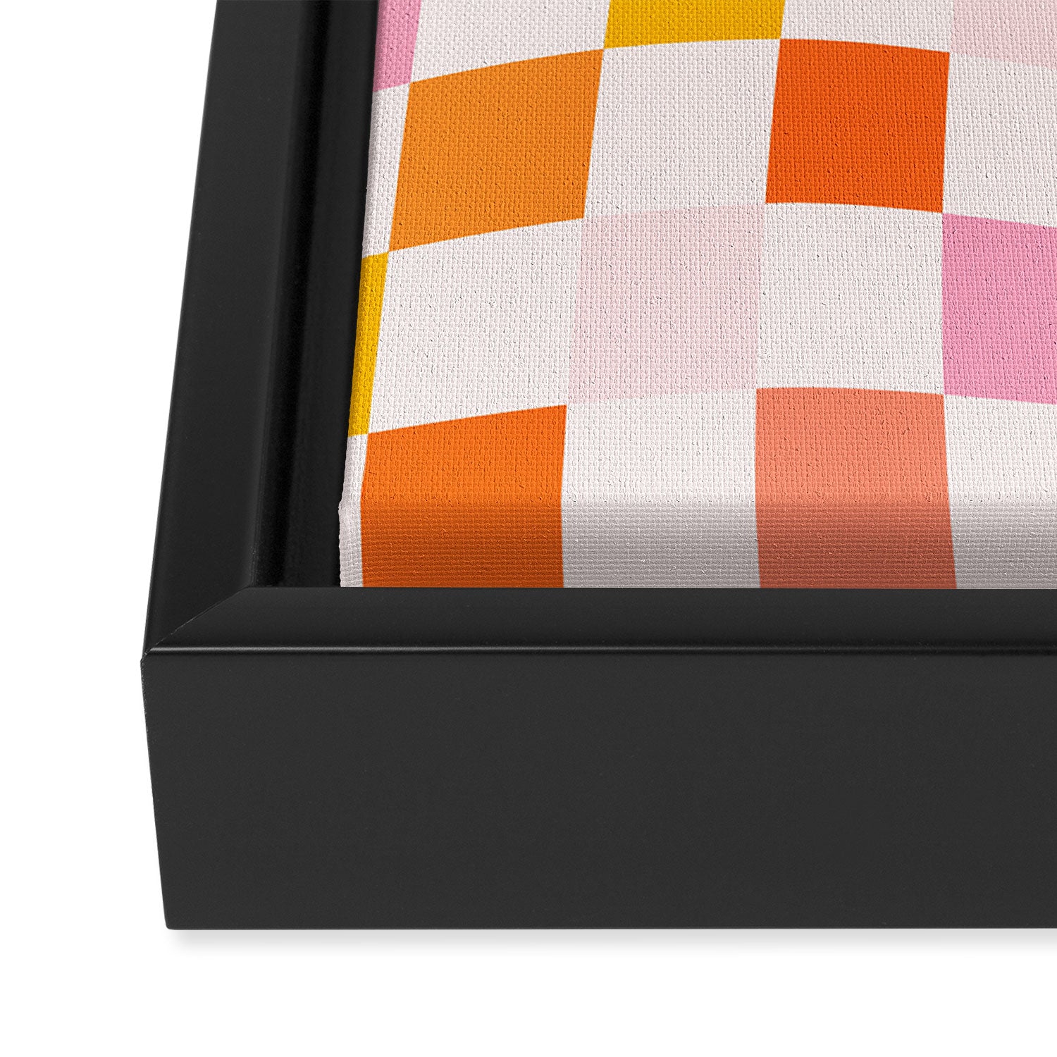 Checkers: PATTERN 04 | The Peach Edition Framed Canvas Print Gallery Image 3