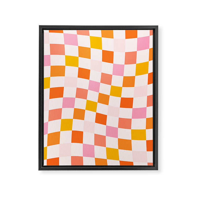 Checkers: PATTERN 04 | The Peach Edition Framed Canvas Print Gallery Image 6