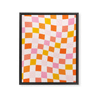 Checkers: PATTERN 04 | The Peach Edition Framed Canvas Print Gallery Image 6