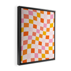 Checkers: PATTERN 04 | The Peach Edition Framed Canvas Print Gallery Image 2