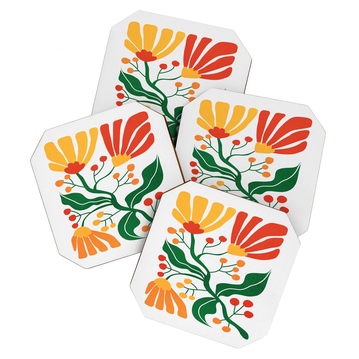 Cinnabar & Supernova: Les Fleurs | Flower Market 03 Coaster Gallery Image 1