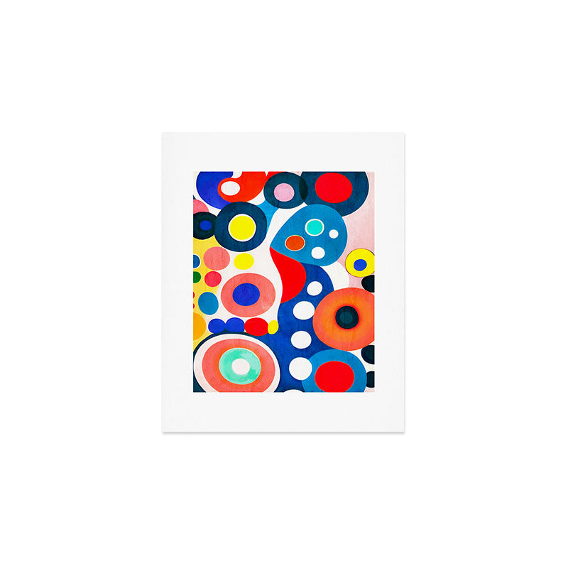 Circles: Colorful Mid Century Abstraction Art Print Gallery Image 1