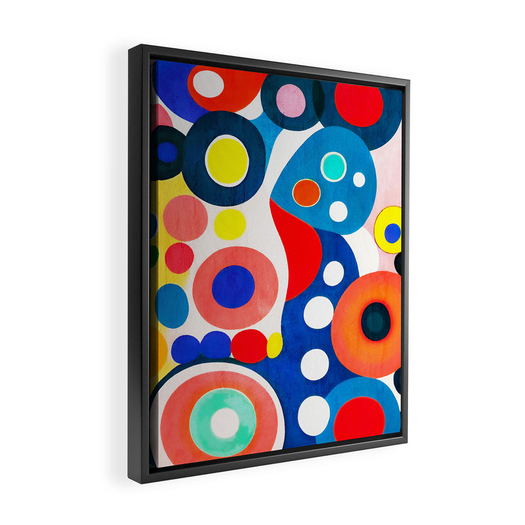 Circles: Colorful Mid Century Abstraction Framed Canvas Print Gallery Image 2