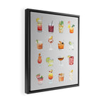 Classic Watercolor Cocktails Drinks Framed Canvas Print Gallery Image 2