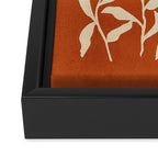 Cognac Leaves: Mid Century Terracotta Edition Framed Canvas Print Gallery Image 3