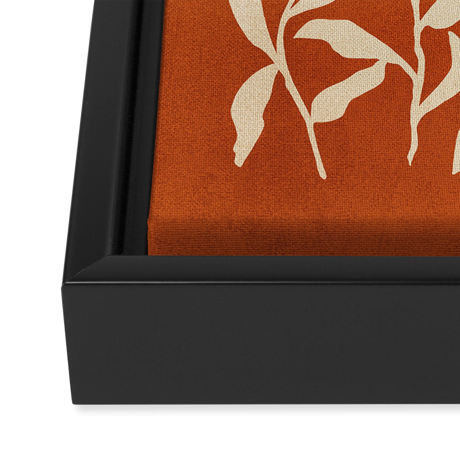 Cognac Leaves: Mid Century Terracotta Edition Framed Canvas Print Gallery Image 3