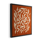 Cognac Leaves: Mid Century Terracotta Edition Framed Canvas Print Gallery Image 2
