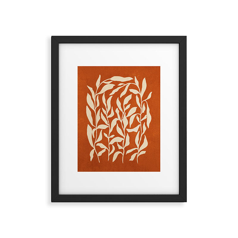 Cognac Leaves: Mid Century Terracotta Edition Framed Art Print Gallery Image 5