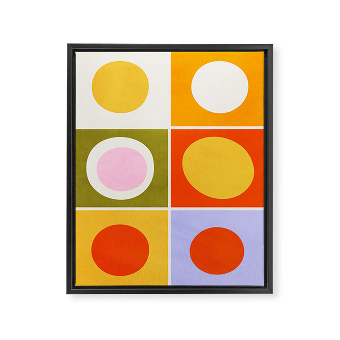 Colourplay & Concentric Circles: Mid Century Edition Framed Canvas Print Gallery Image 1