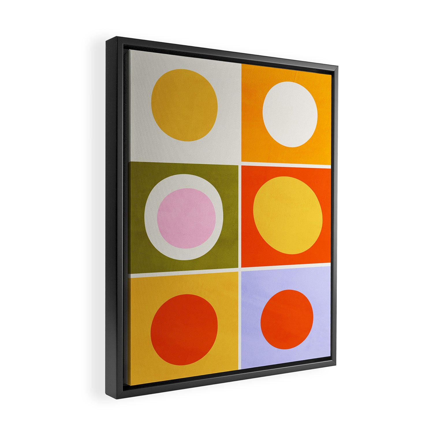 Colourplay & Concentric Circles: Mid Century Edition Framed Canvas Print Gallery Image 2