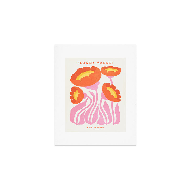 Coral Cosmos: Les Fleurs | Flower Market 05 | Spring Summer 23 Art Print Gallery Image 1