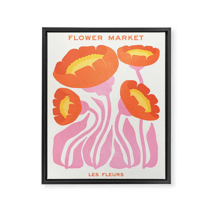 Coral Cosmos: Les Fleurs | Flower Market 05 | Spring Summer 23 Framed Canvas Print Gallery Image 1