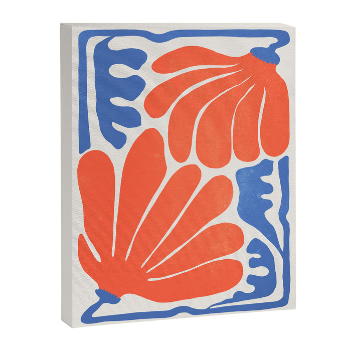 Coral Flowers & Ferns Canvas Print Gallery Image 1