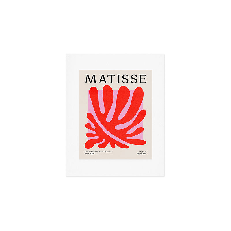 Coral & Lavender: Matisse Paper Leaf Cutouts 01 Art Print Gallery Image 1