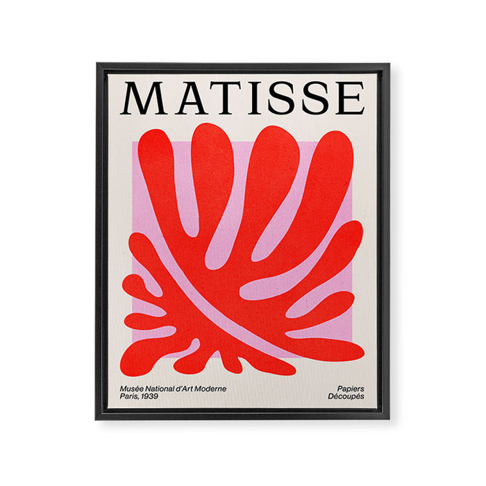 Coral & Lavender: Matisse Paper Leaf Cutouts 01 Framed Canvas Print Gallery Image 1