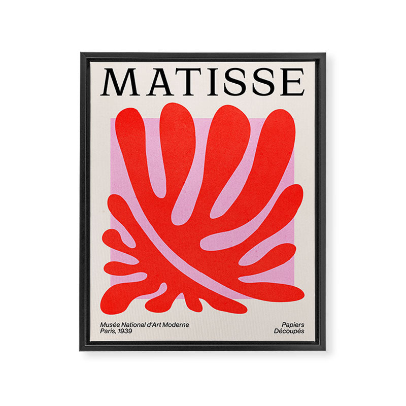 Coral & Lavender: Matisse Paper Leaf Cutouts 01 Framed Canvas Print Gallery Image 6