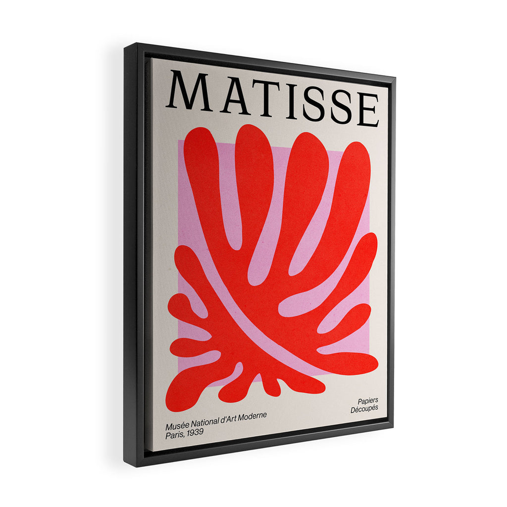 Coral & Lavender: Matisse Paper Leaf Cutouts 01 Framed Canvas Print Gallery Image 2