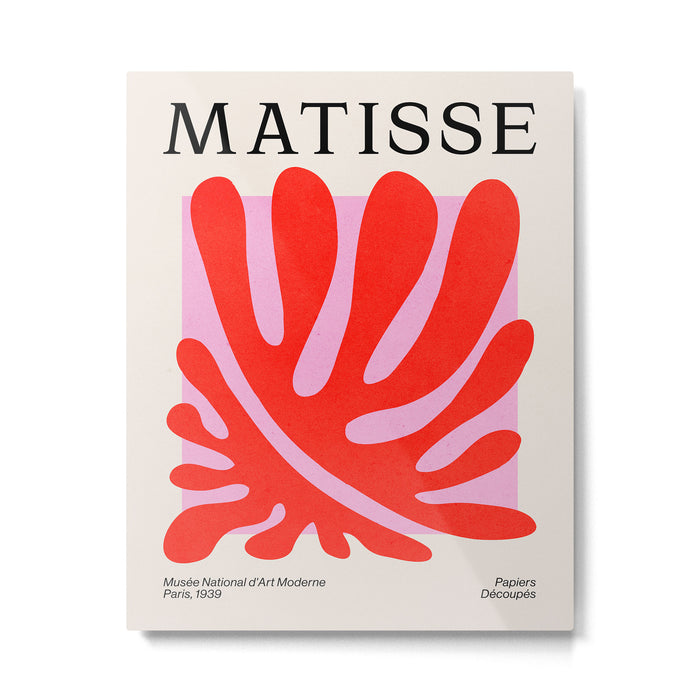 Coral & Lavender: Matisse Paper Leaf Cutouts 01 Metal Print Gallery Image 1