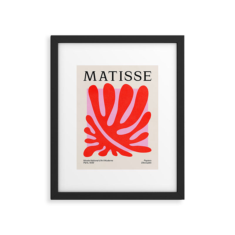 Coral & Lavender: Matisse Paper Leaf Cutouts 01 Framed Art Print Gallery Image 5