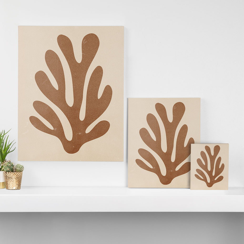 Coral Leaf: Matisse Taupe Brown Edition Canvas Print Gallery Image 3