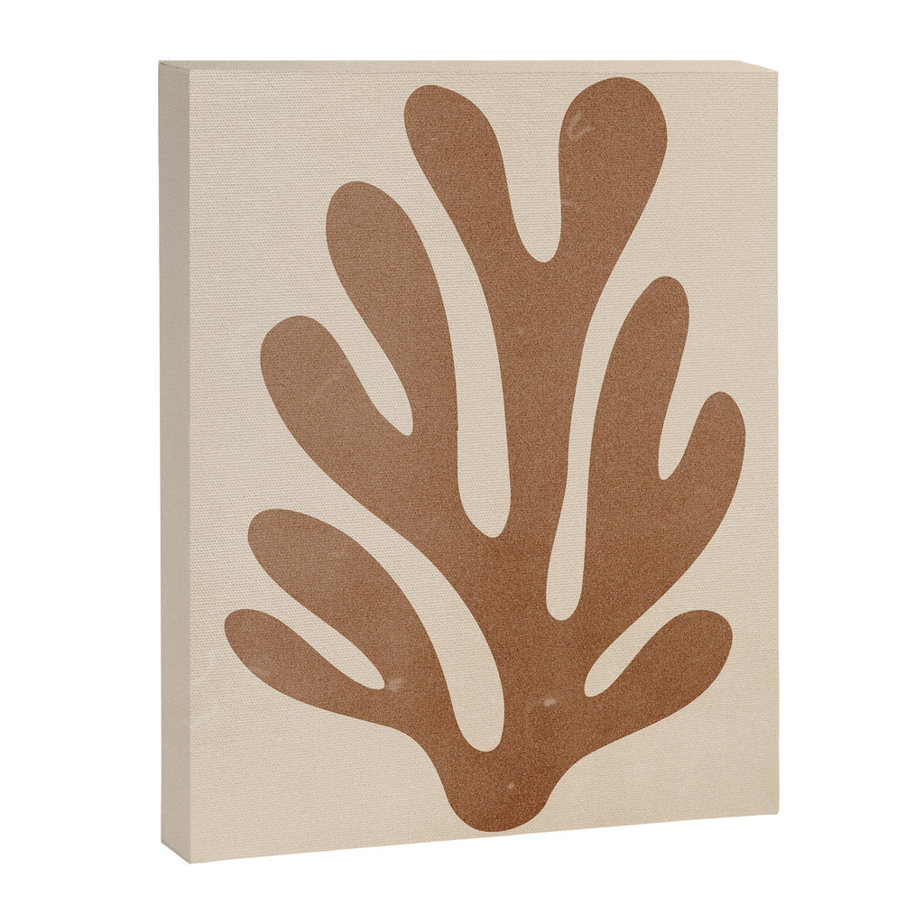 Coral Leaf: Matisse Taupe Brown Edition Canvas Print Gallery Image 3