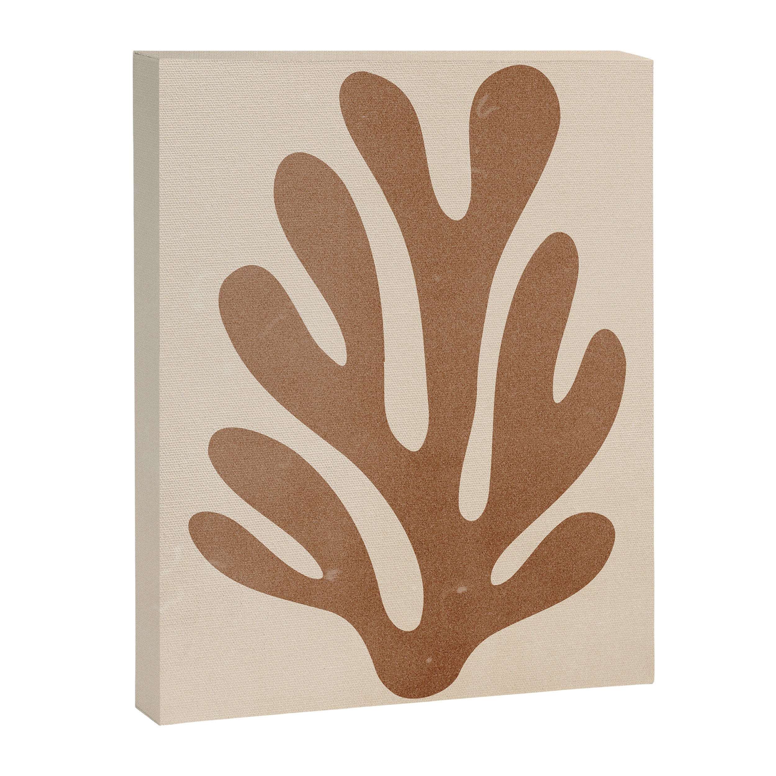 Coral Leaf: Matisse Taupe Brown Edition Canvas Print Gallery Image 3