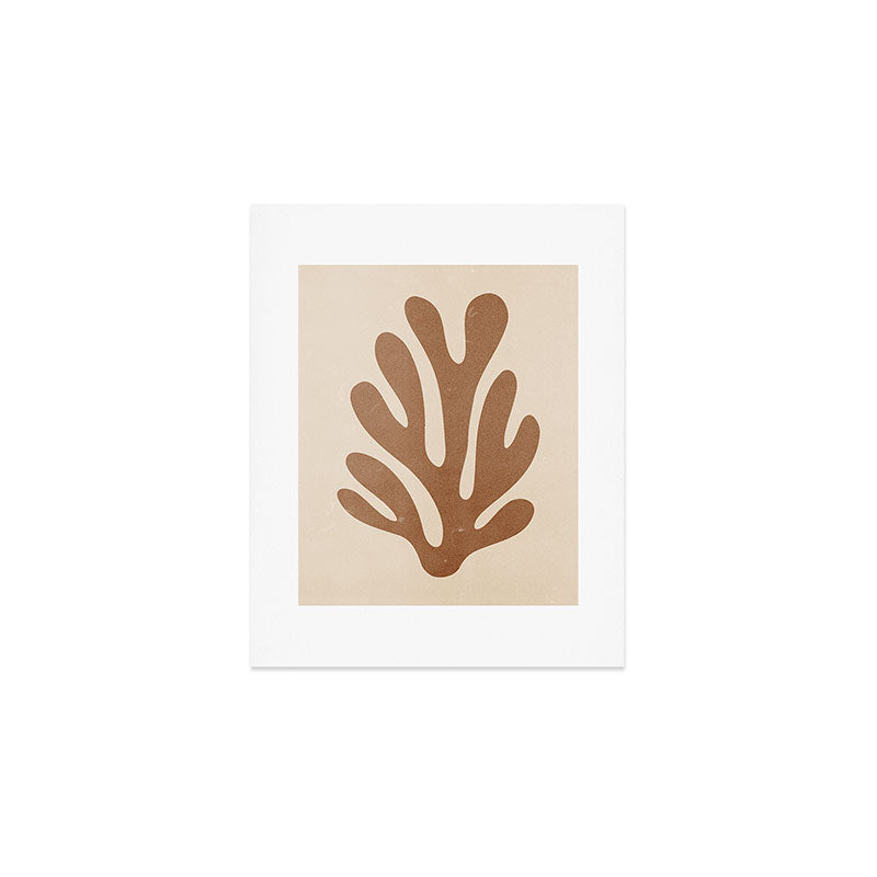 Coral Leaf: Matisse Taupe Brown Edition Art Print Gallery Image 1