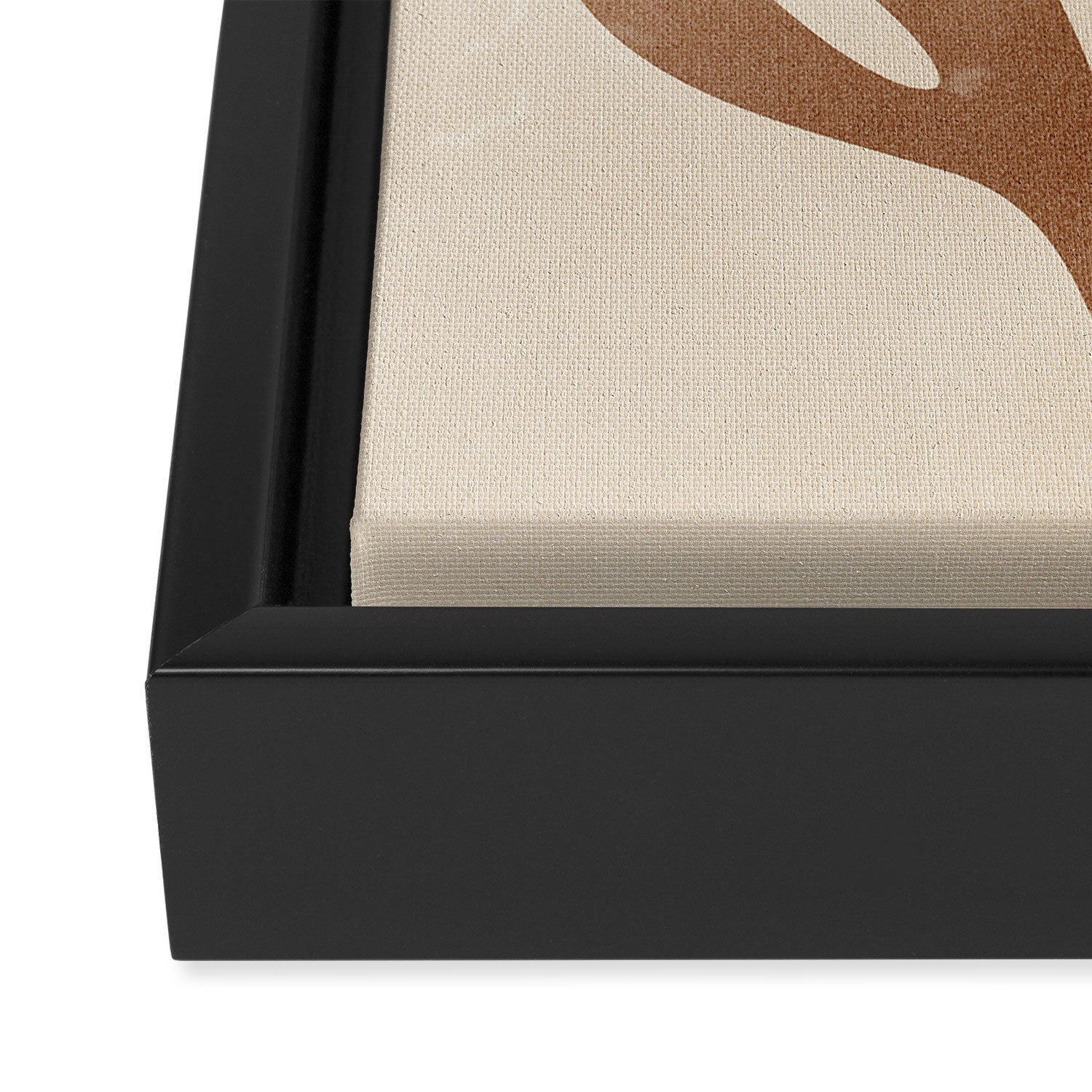 Coral Leaf: Matisse Taupe Brown Edition Framed Canvas Print Gallery Image 3