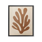 Coral Leaf: Matisse Taupe Brown Edition Framed Canvas Print Gallery Image 3