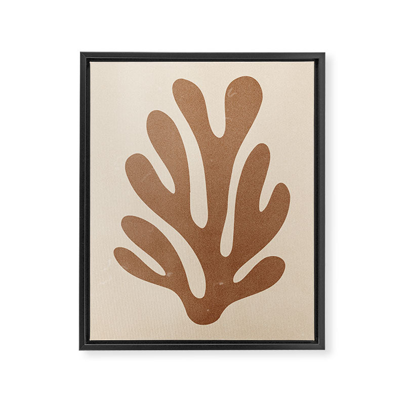 Coral Leaf: Matisse Taupe Brown Edition Framed Canvas Print Gallery Image 3