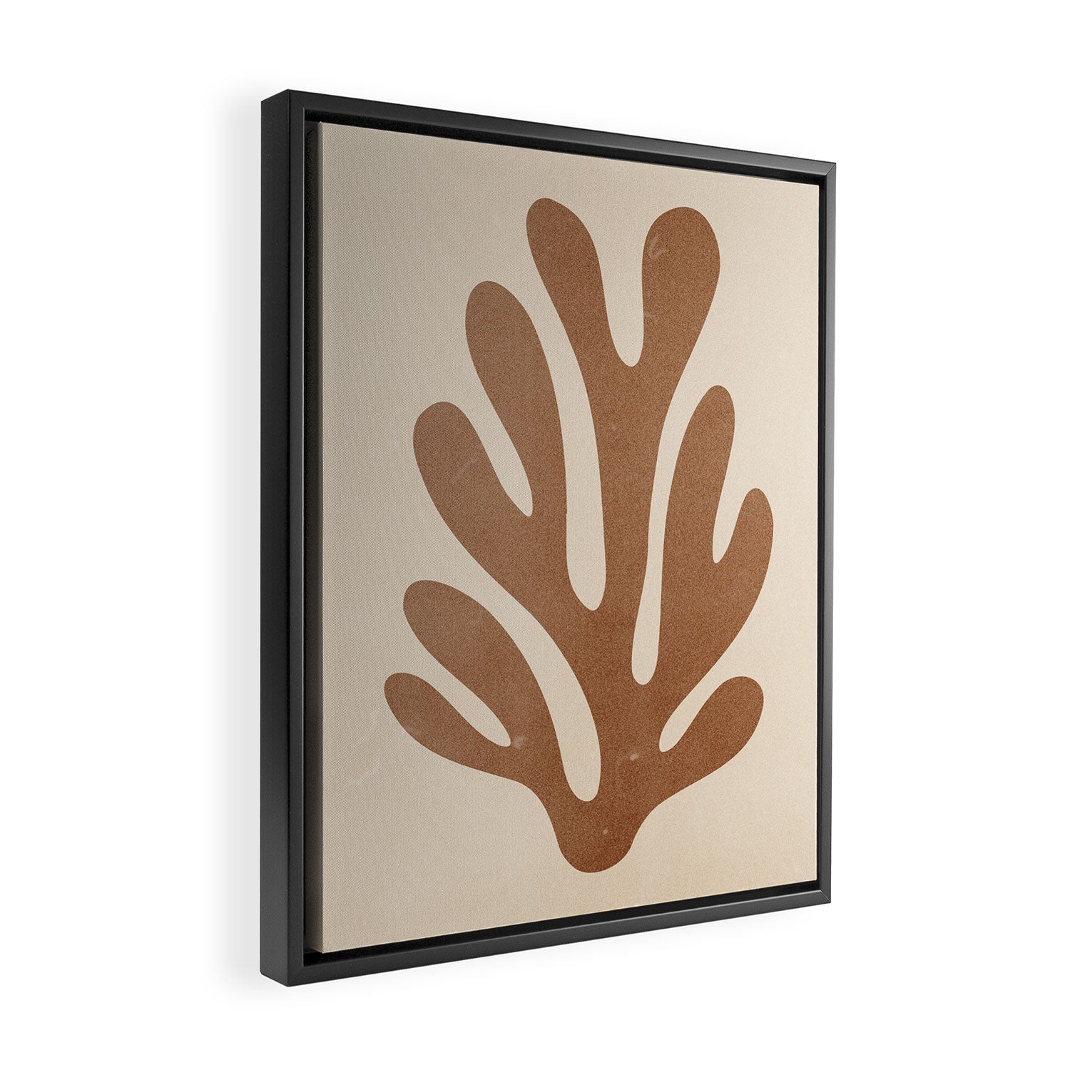 Coral Leaf: Matisse Taupe Brown Edition Framed Canvas Print Gallery Image 2