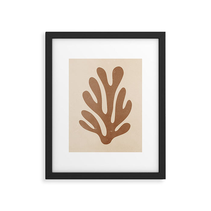 Coral Leaf: Matisse Taupe Brown Edition Framed Art Print Gallery Image 1