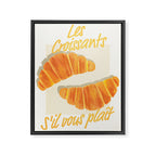 Croissants: Vintage Retro French Brunch Bakery Cafe Art Framed Canvas Print Gallery Image 6