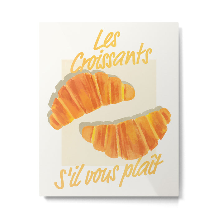 Croissants: Vintage Retro French Brunch Bakery Cafe Art Metal Print Gallery Image 1