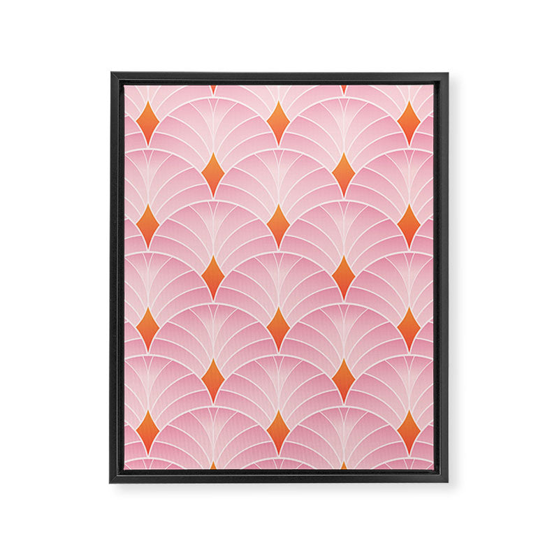 Diamonds & Petals: The Peach Edition Framed Canvas Print Gallery Image 6