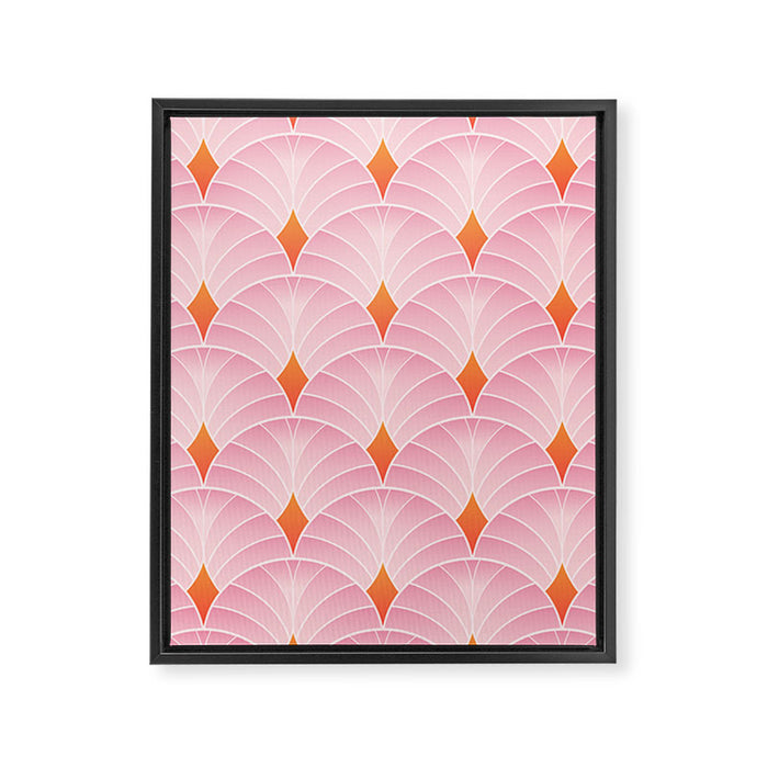 Diamonds & Petals: The Peach Edition Framed Canvas Print Gallery Image 1