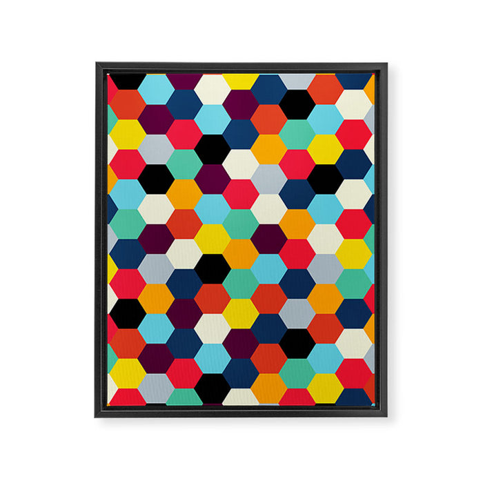 Eclectic Tiles | Mid Century Pattern Framed Canvas Print Gallery Image 1