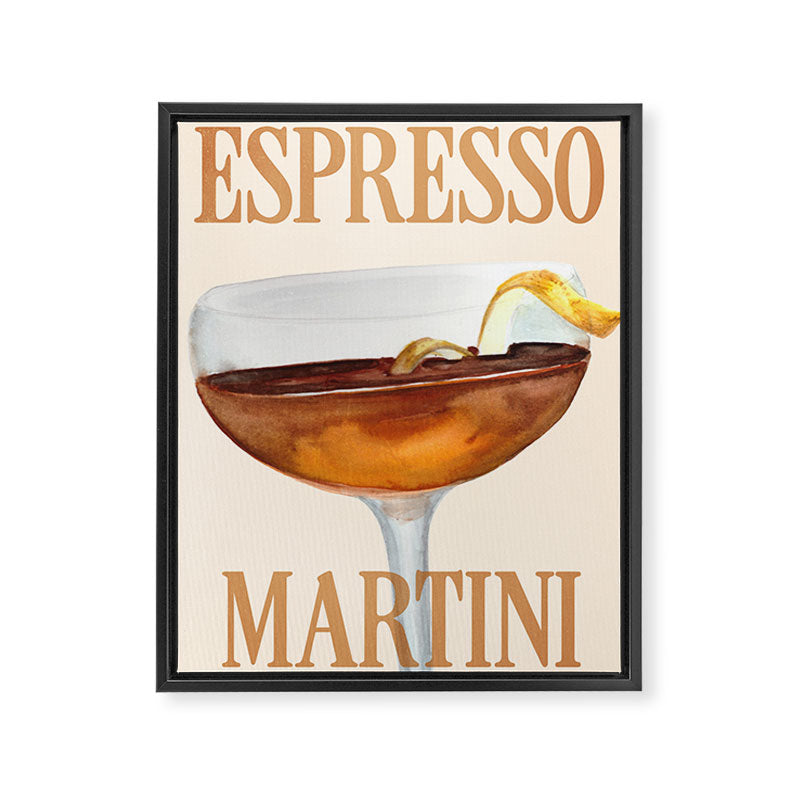 Espresso Martini: Retro Classic Cocktail 04 Framed Canvas Print Gallery Image 6