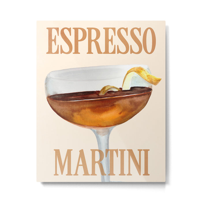 Espresso Martini: Retro Classic Cocktail 04 Metal Print Gallery Image 1