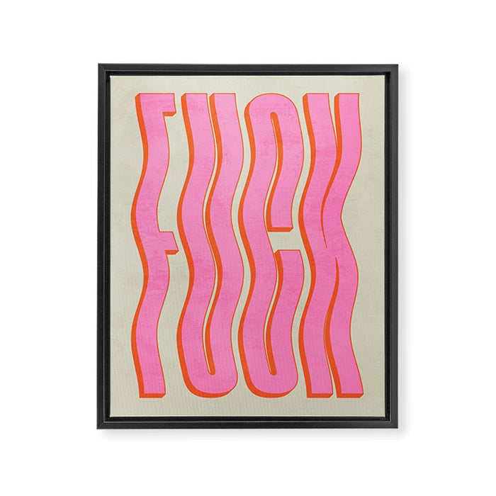 Favorite Word: Peach Wavy Edition Framed Canvas Print Gallery Image 1