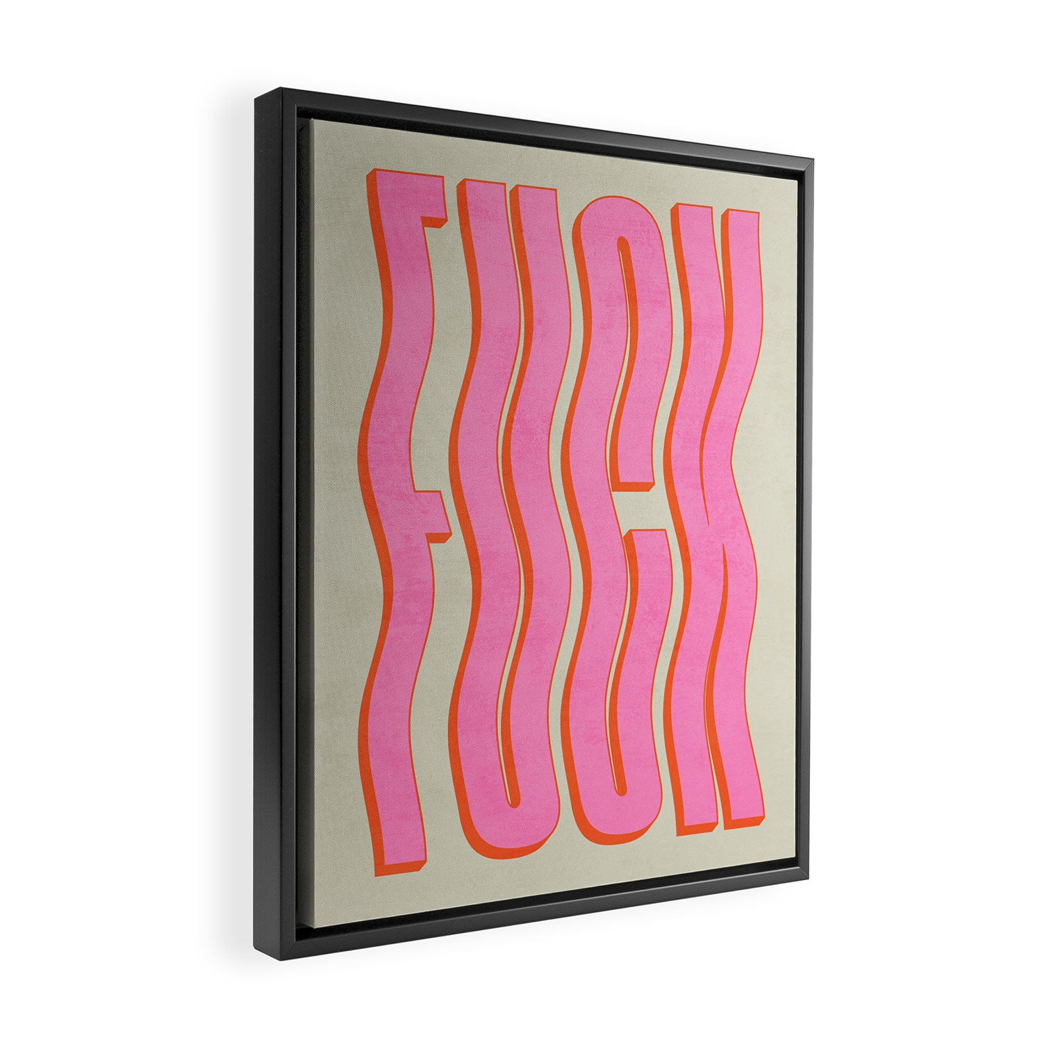 Favorite Word: Peach Wavy Edition Framed Canvas Print Gallery Image 2