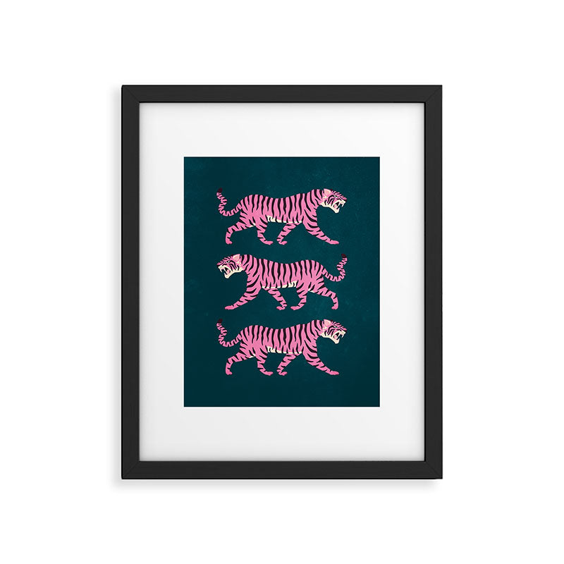 Fierce: Night Race Pink Tiger Edition Framed Art Print Gallery Image 4