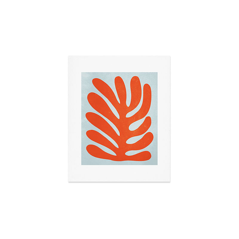 Fire Red: Wild Leaf | Matisse Foliage Paper Cutouts 01 Art Print Gallery Image 1