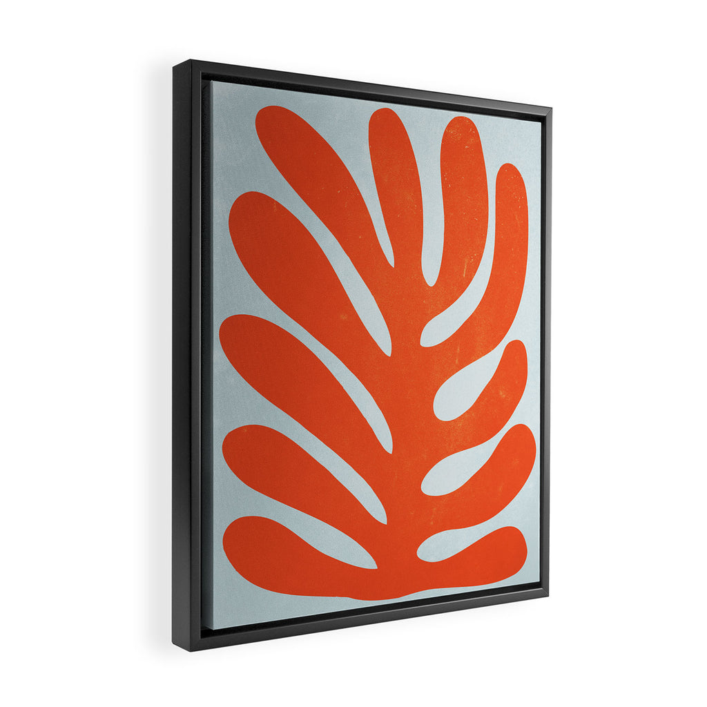 Fire Red: Wild Leaf | Matisse Foliage Paper Cutouts 01 Framed Canvas Print Gallery Image 2