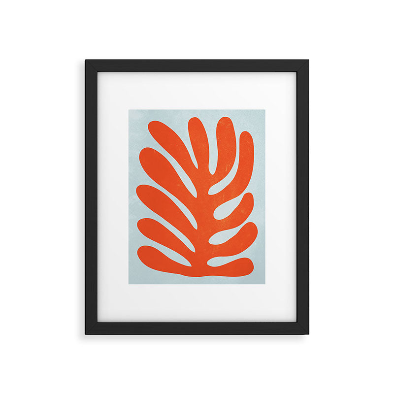 Fire Red: Wild Leaf | Matisse Foliage Paper Cutouts 01 Framed Art Print Gallery Image 4