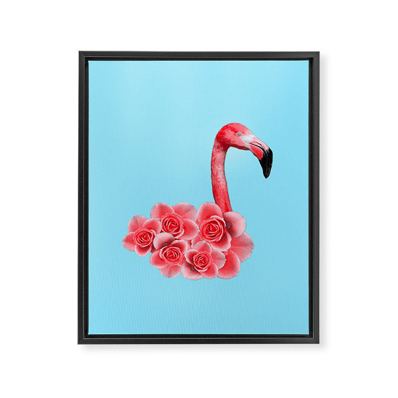 Flamingo Flowers: Pop Animals Framed Canvas Print Gallery Image 6