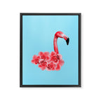 Flamingo Flowers: Pop Animals Framed Canvas Print Gallery Image 6