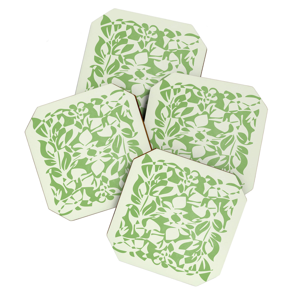 Floral Pattern: Forest Green Edition Coaster Gallery Image 1