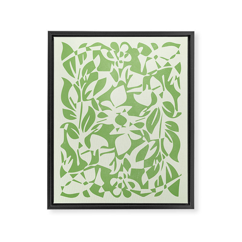 Floral Pattern: Forest Green Edition Framed Canvas Print Gallery Image 6