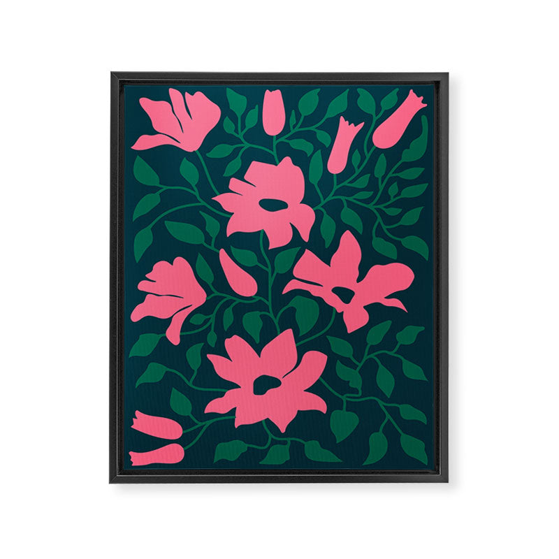 Flowers & Branches: Night Edition Framed Canvas Print Gallery Image 6